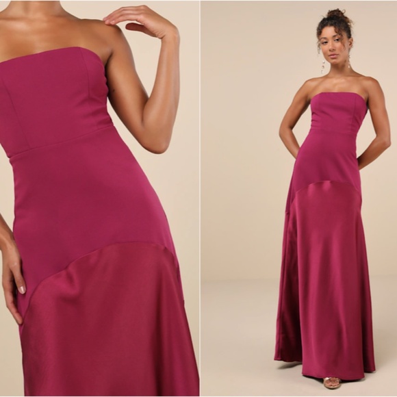 LULUS Chic Prom Wedding Holiday Sexy Elegant Vixen Velvet Cocktail Maxi - Picture 3 of 5